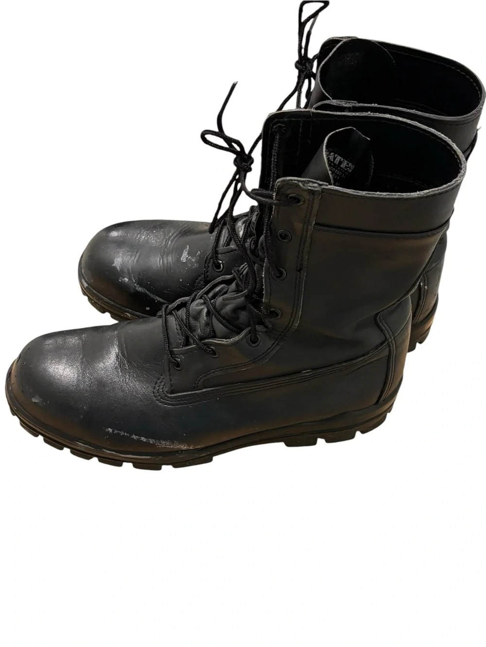 Bates Black Leather Lace-Up Combat Boots